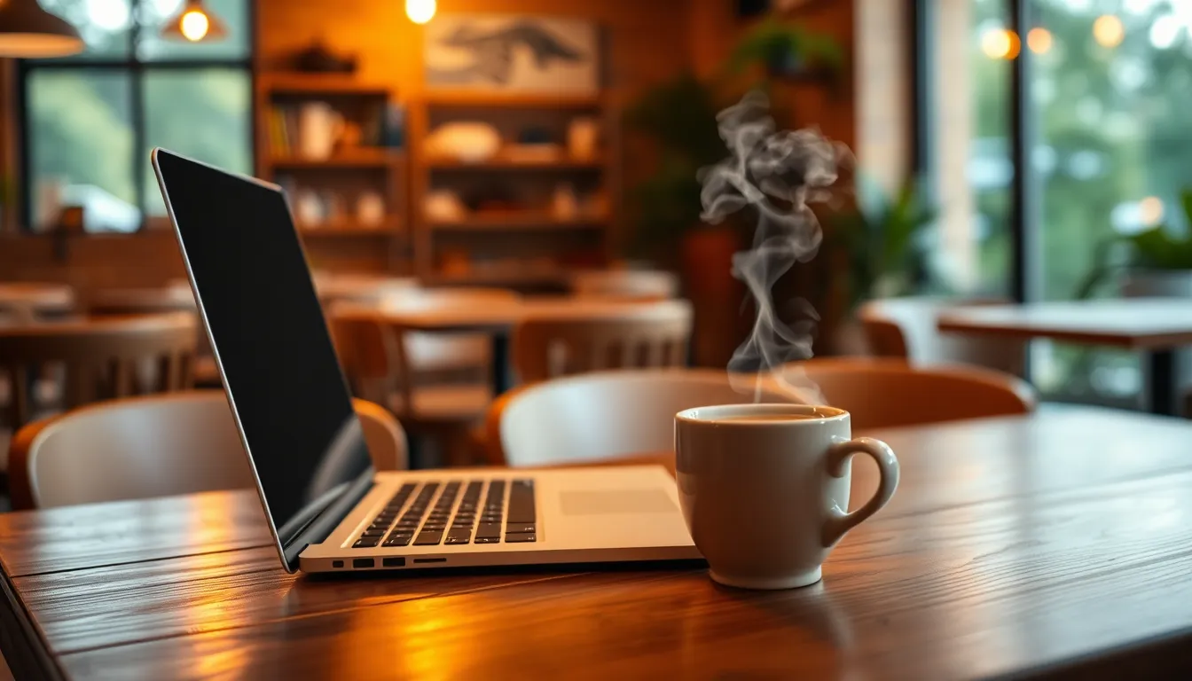 Tampilan website kafe modern dengan menu digital dan informasi lokasi, layanan jasa pembuatan website kafe di Tangerang.