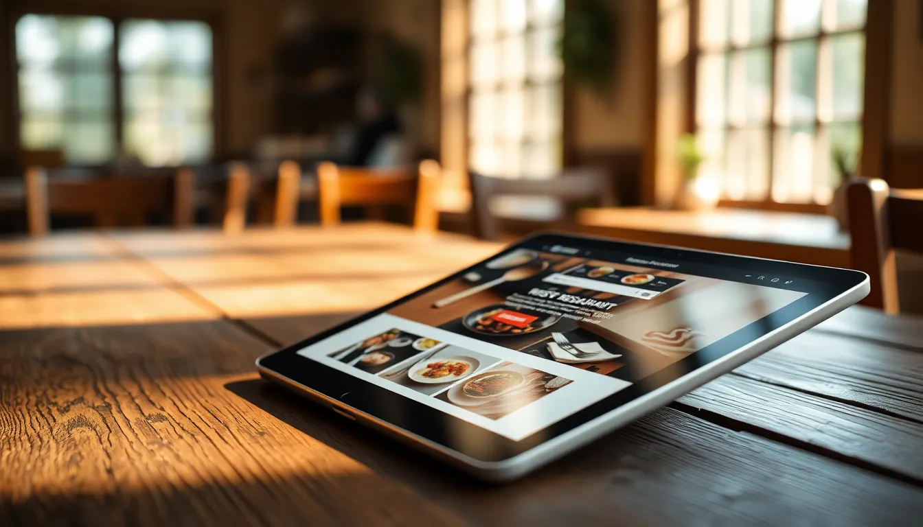 Tampilan modern website restoran dengan menu digital, foto makanan, dan alamat Malang sebagai hasil jasa pembuatan website restoran di Malang.