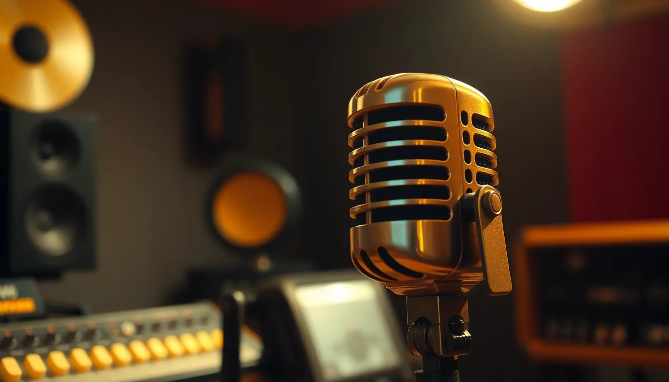 Tampilan website studio musik modern dengan peralatan rekaman, menawarkan jasa pembuatan website studio musik di Denpasar.